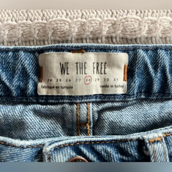 We The Free Distressed Denim Button-Up Skirt Women’s Size 28 - Picture 8 of 14